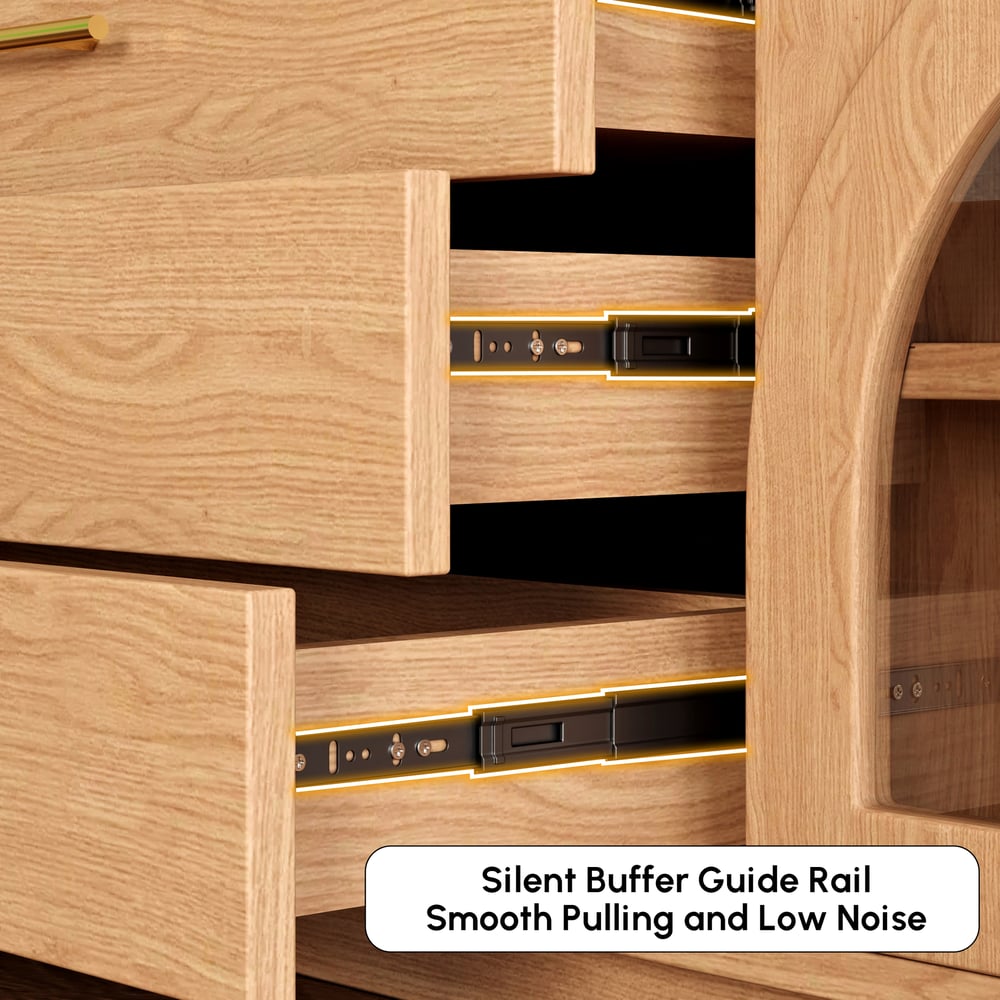 Arune 2030mm Arched Glass Doors TV Stand with Storage and LED window image