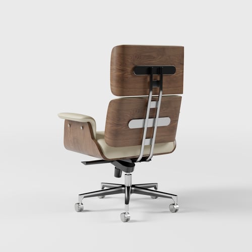 Modern White L-Shape  Right Hand Executive Desk & Office Chair Set (70.9'') window image