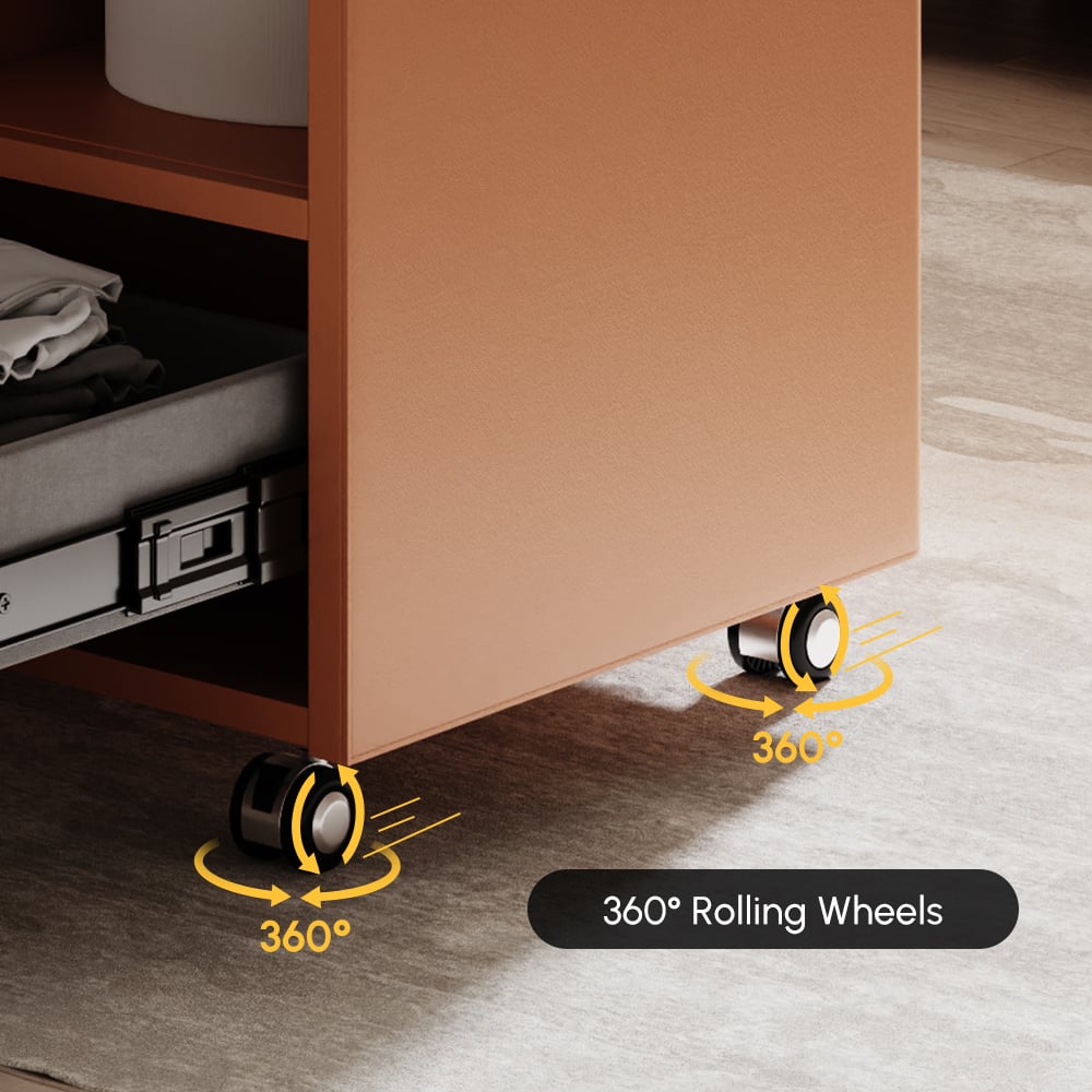 Saddle Leather Walk-In Closet Island Jewelry Dresser with Glass Top window image