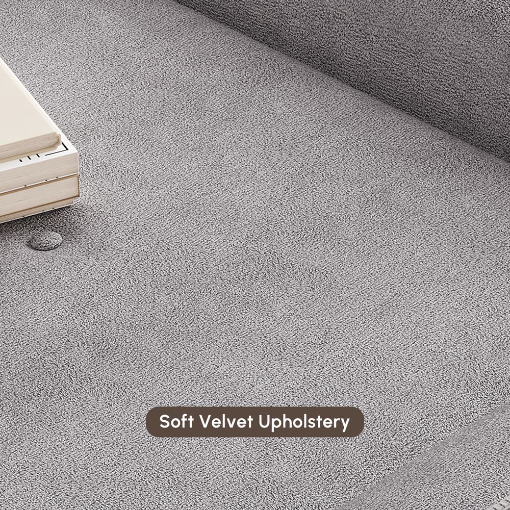 King 3-Seater Velvet Convertible Futon Sofa Bed window image