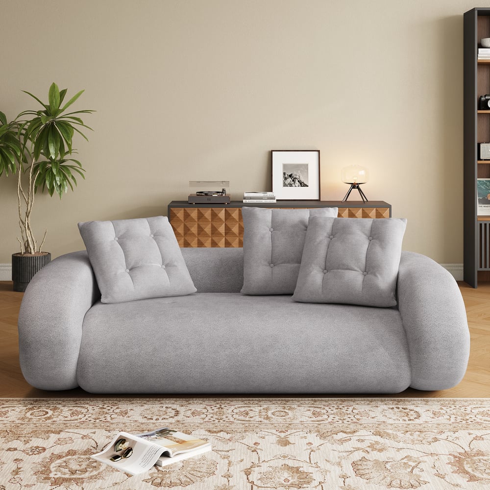 King 3-Seater Velvet Convertible Futon Sofa Bed window image