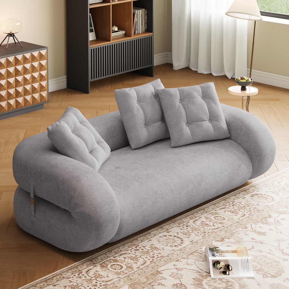 King 3-Seater Velvet Convertible Futon Sofa Bed window image