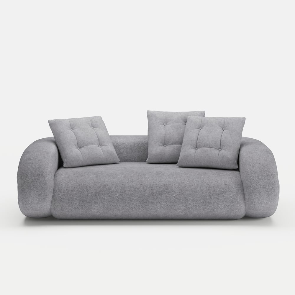 King 3-Seater Velvet Convertible Futon Sofa Bed window image