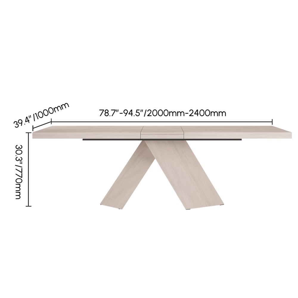 79''-94'' Farmhouse Extendable Whitewash Dining Table Seats 6-10 weights dimensions image