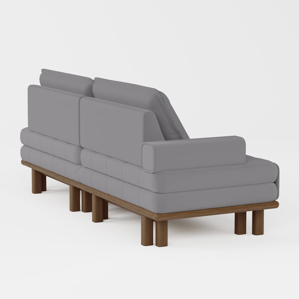 Queen 3-Seater Performance Leather Convertible Futon Bed with Side Table window image