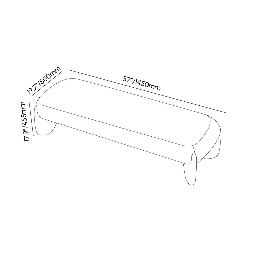 Curva Boucle Upholstered Bedroom Bench weights dimensions image