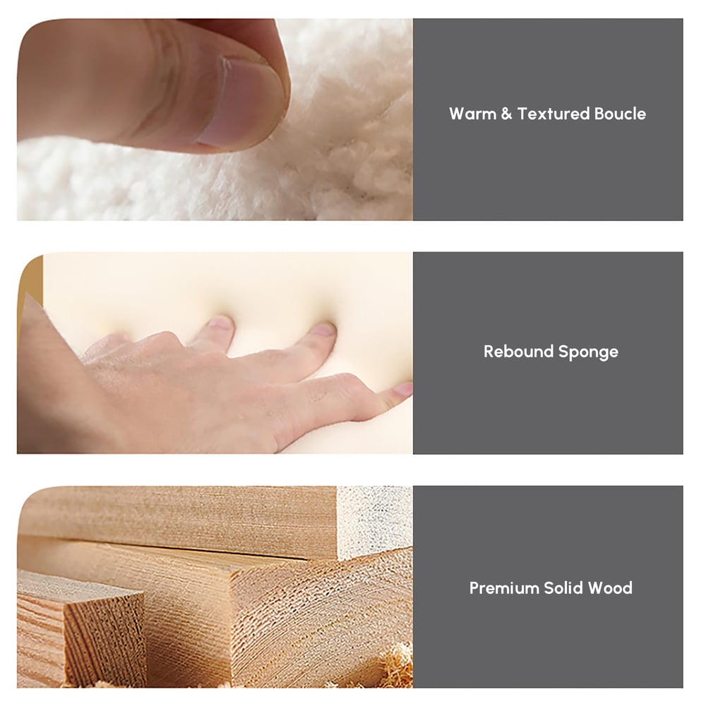 Curva Boucle Upholstered Bedroom Bench window image