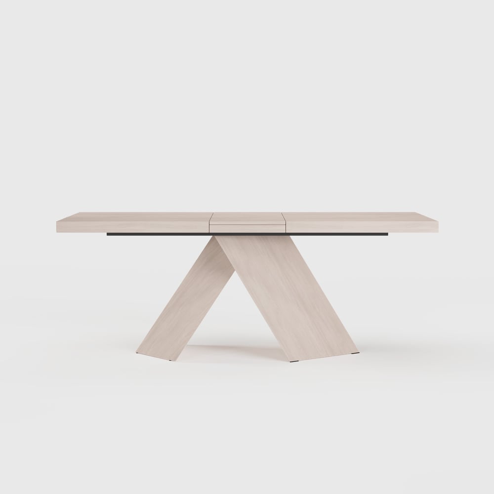 63"-79" Farmhouse Style Extendable Whitewash Dining Table Seats 4-6 People window image