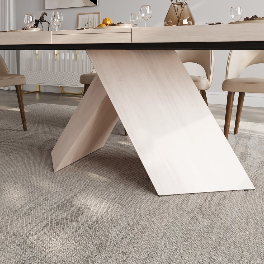 79''-94'' Farmhouse Extendable Whitewash Dining Table Seats 6-10 window image