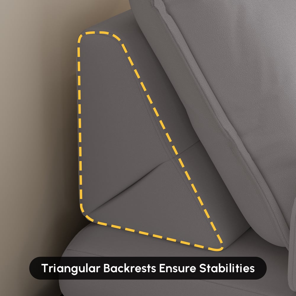 Queen 3-Seater Performance Leather Convertible Futon Bed with Side Table window image