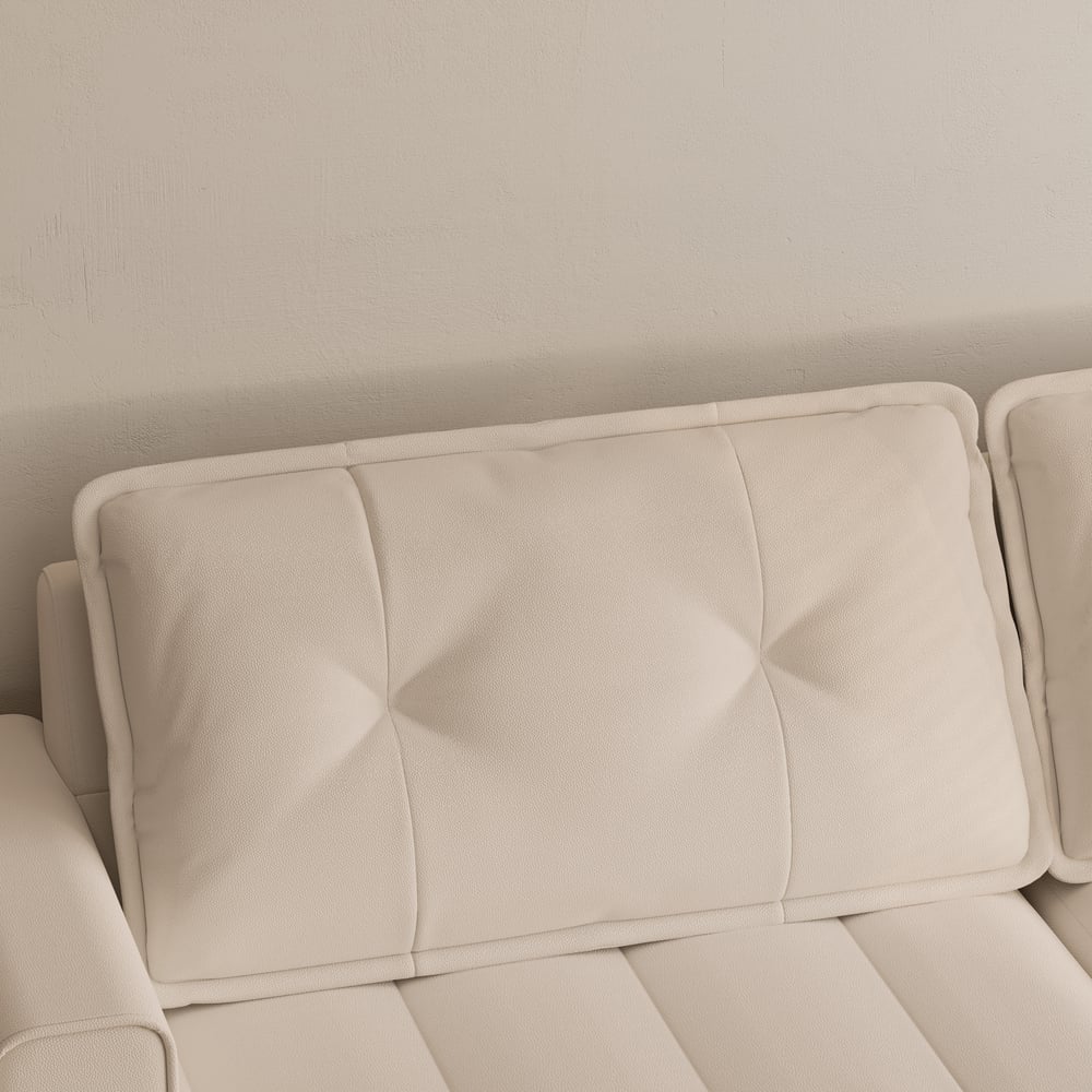 Futon convertible 3 places en cuir Performance Queen avec table d'appoint image de fenêtre