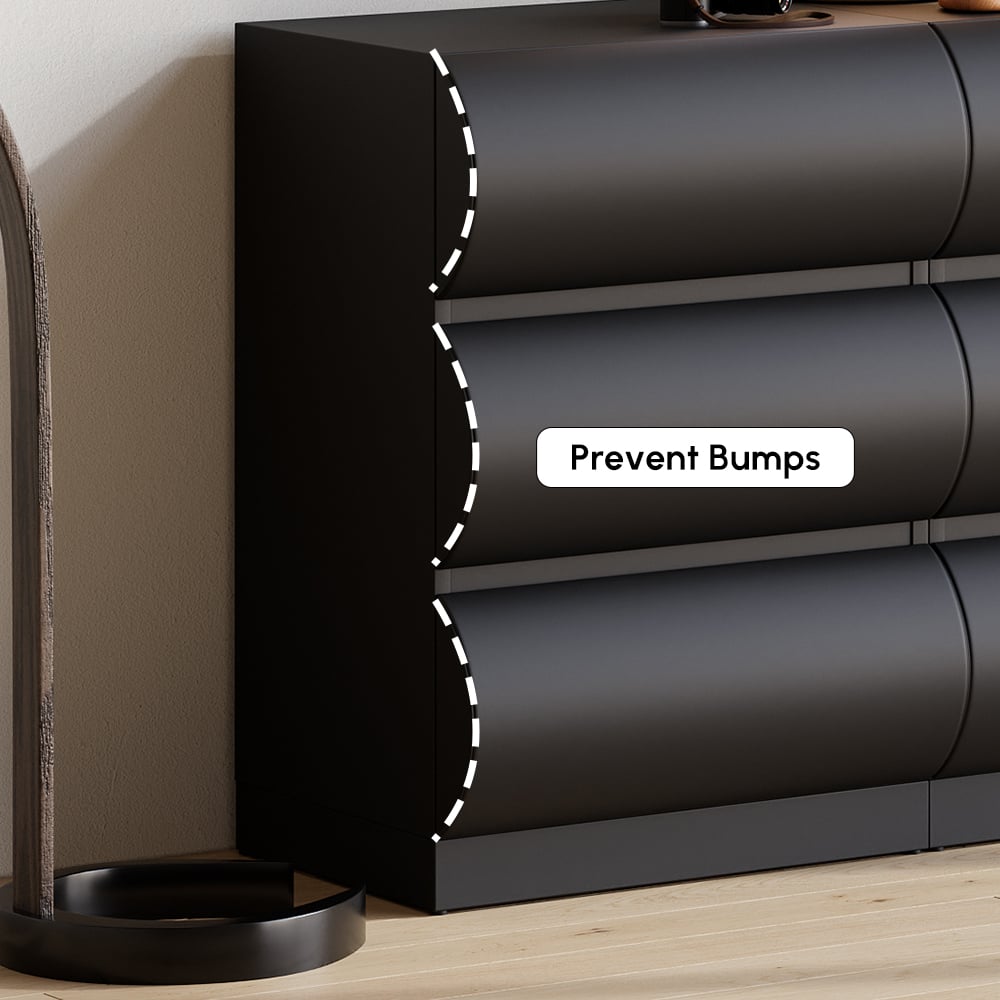 Humply 1505mm Leather Black 9-Drawer Dresser Chest window image