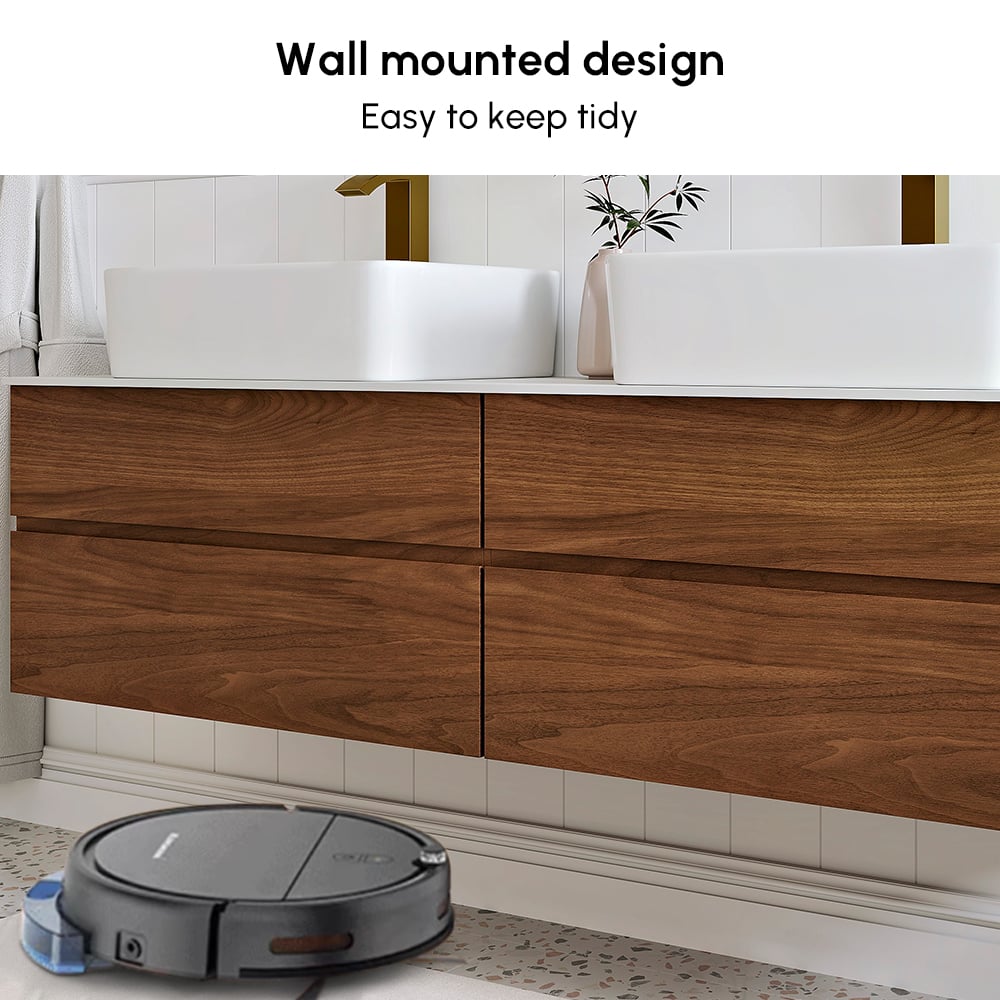 1520mm Double-Sink Bathroom Vanity in Walnut Floating Design window image