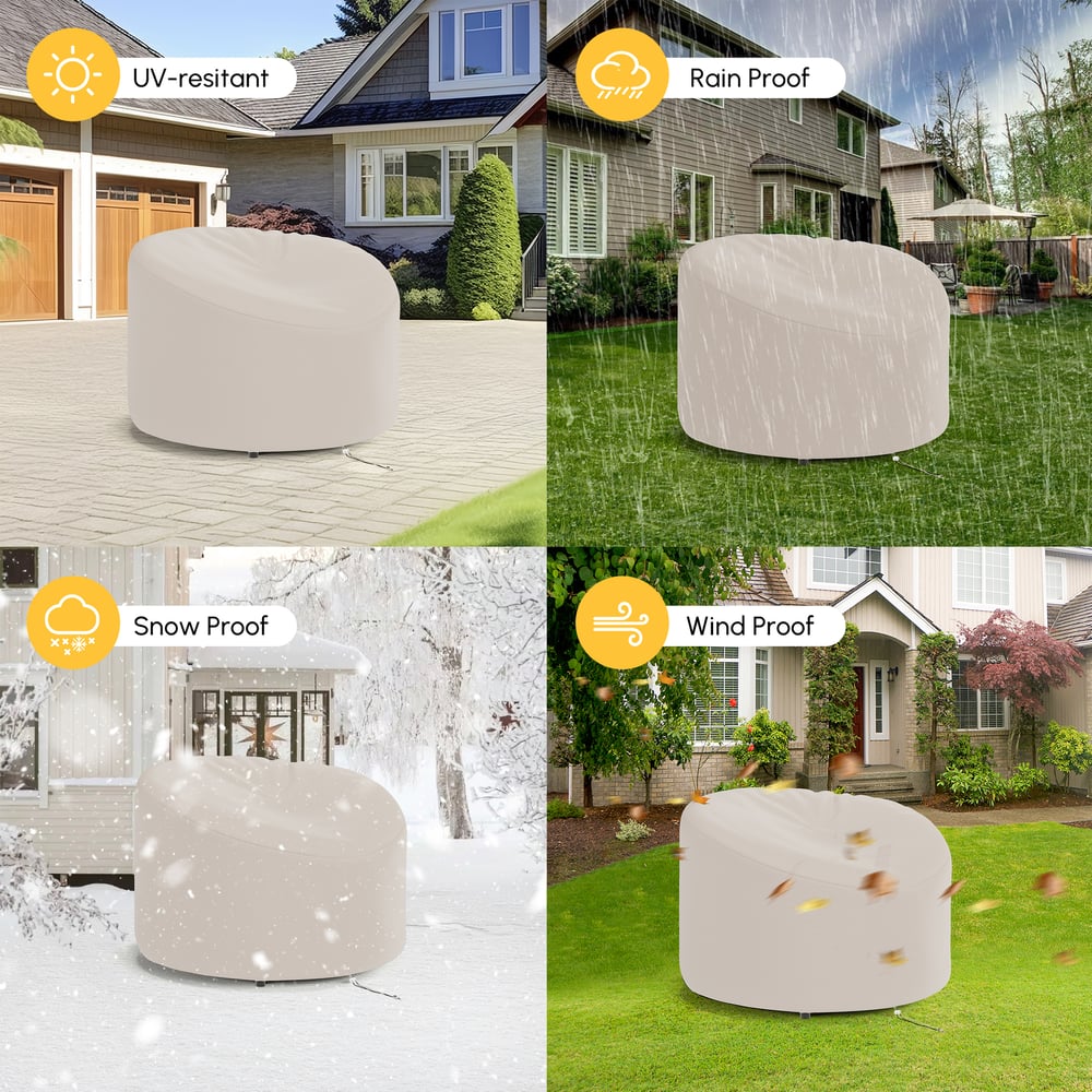 600D Tough Canvas Waterproof Outdoor Patio Furniture Covers in Beige window image