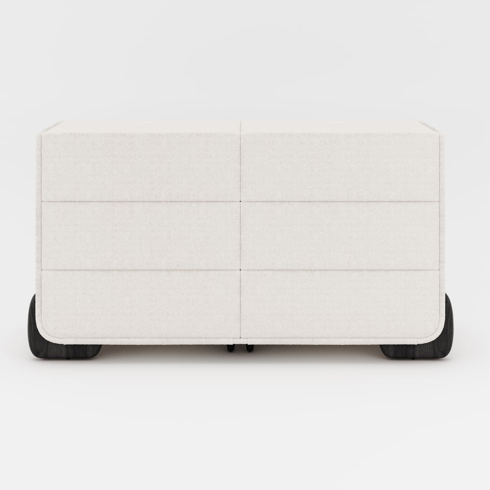 Curva 63" Boucle White 6 Drawer Smart Dresser Chest window image