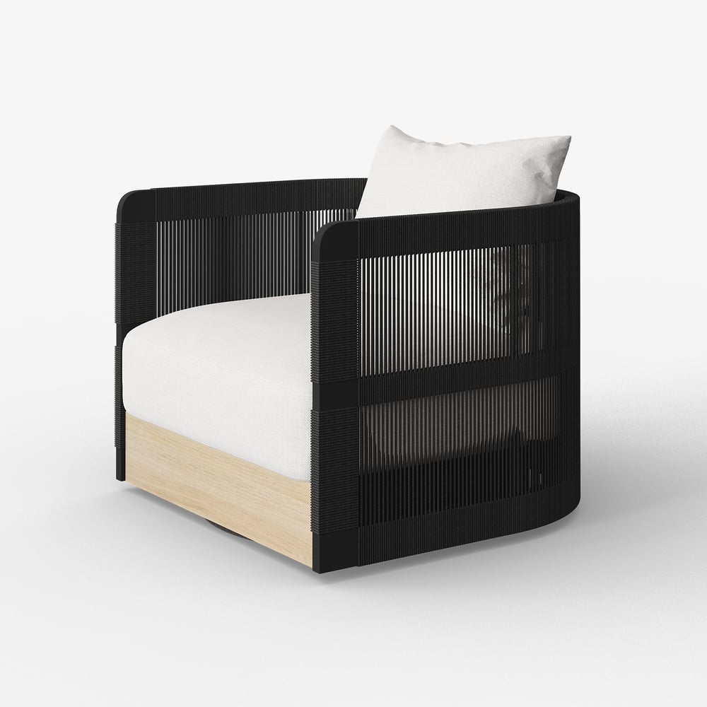 4-Pieces Modern Aluminum & Rope Outdoor Sofa Set with Coffee Table in Black for 4 window image