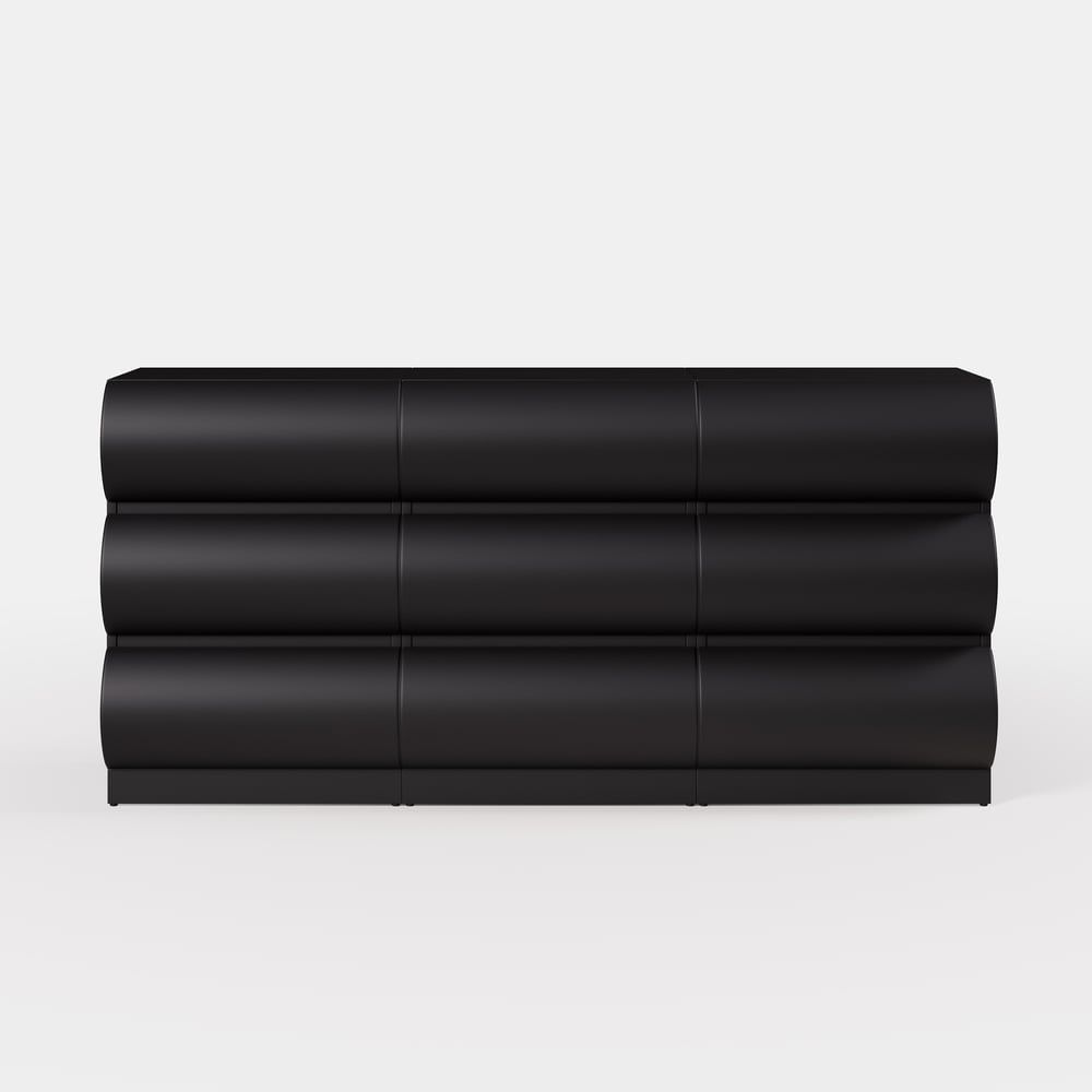 Humply 1505mm Leather Black 9-Drawer Dresser Chest window image