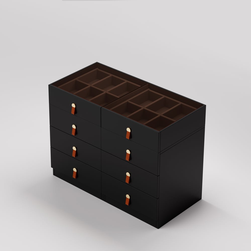 Chanor Modern Retractable Makeup Vanity Closet Island with Jewelry Storage window image