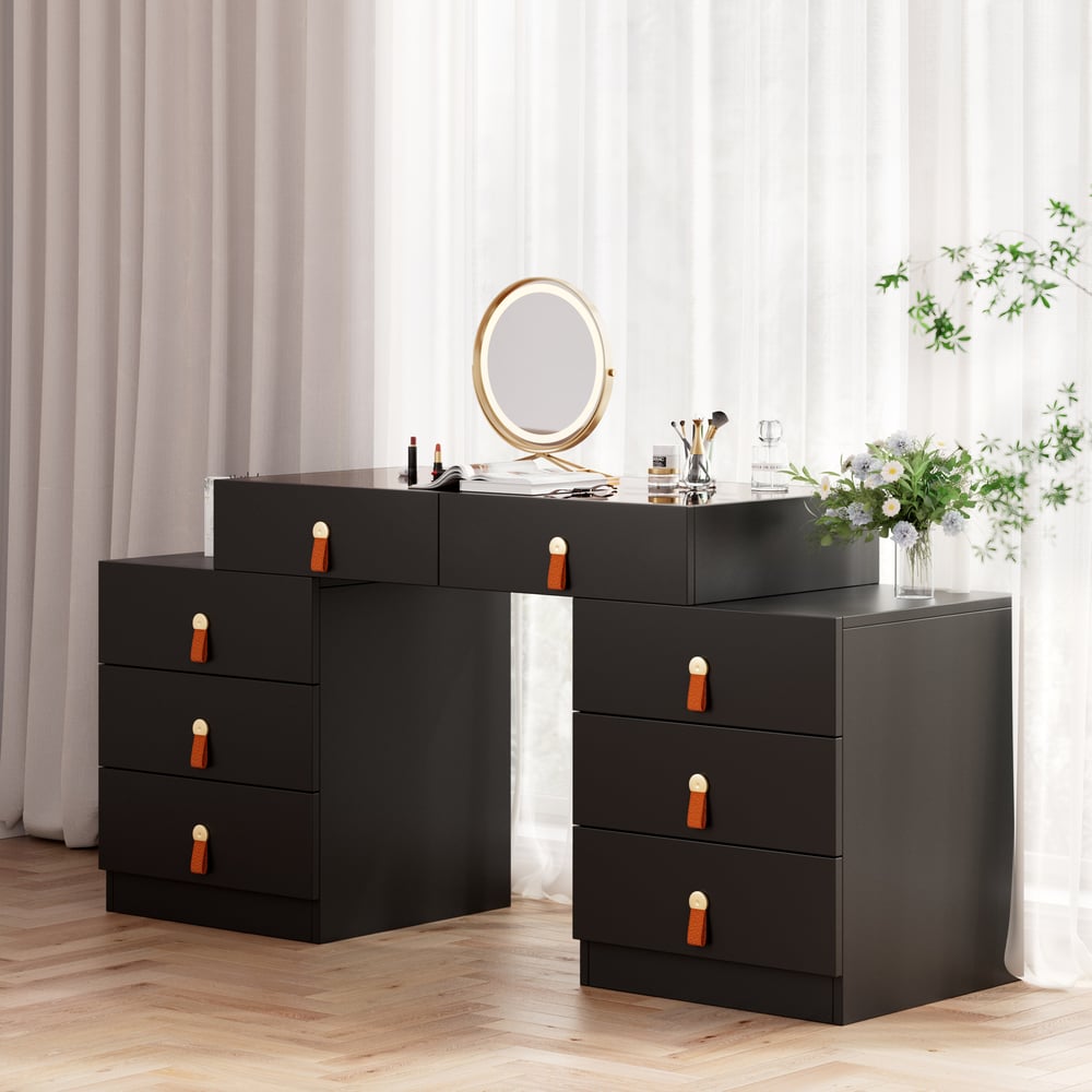 Chanor Modern Retractable Makeup Vanity Closet Island with Jewelry Storage window image