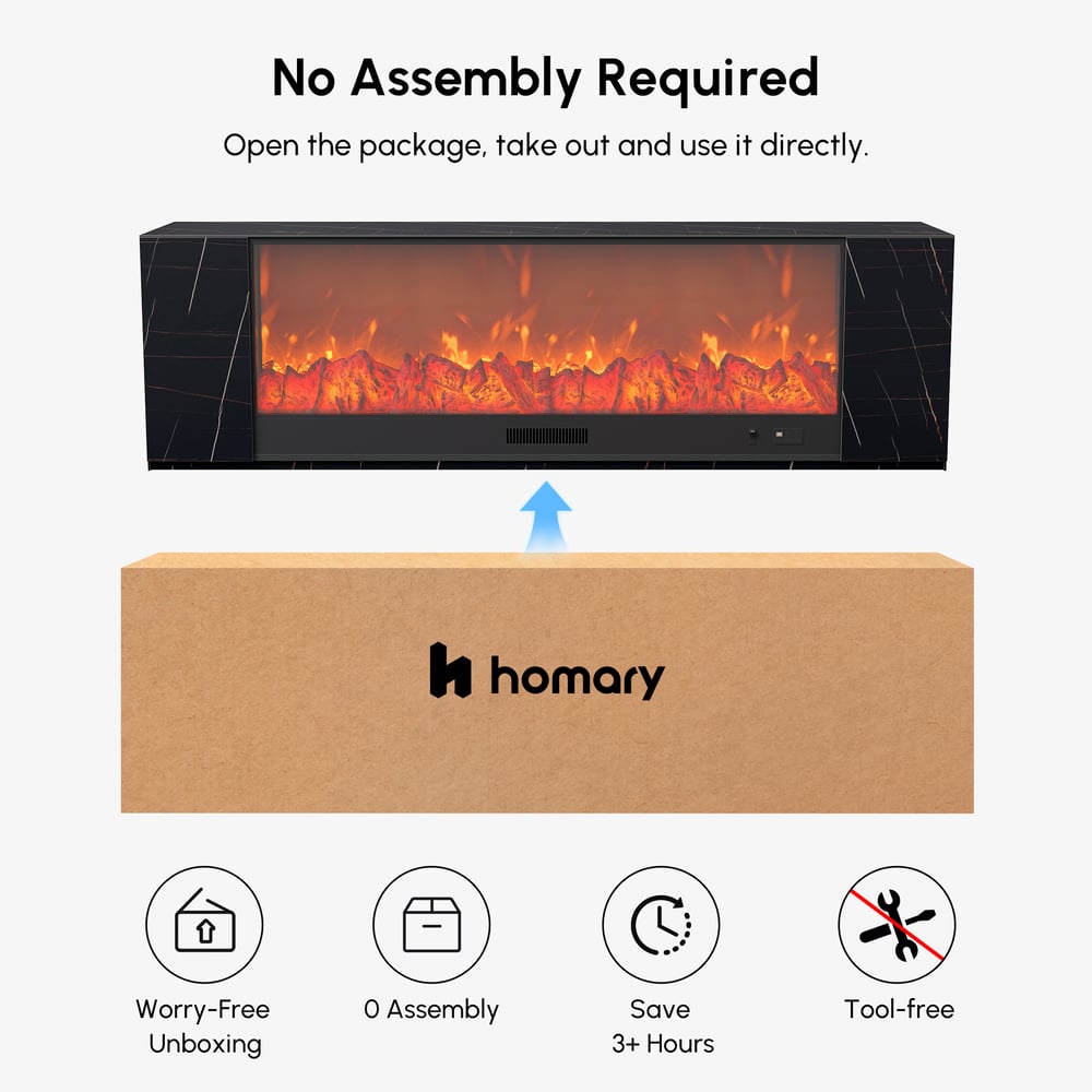 87" Sintered Stone Electric Fireplace TV Stand with Remote Control window image