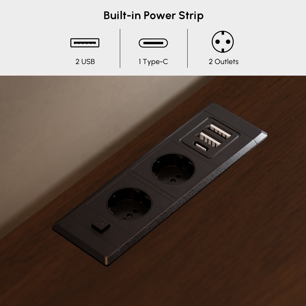 Krila 1200mm Modern Natural 6-Drawer Dresser with Charging Station window image