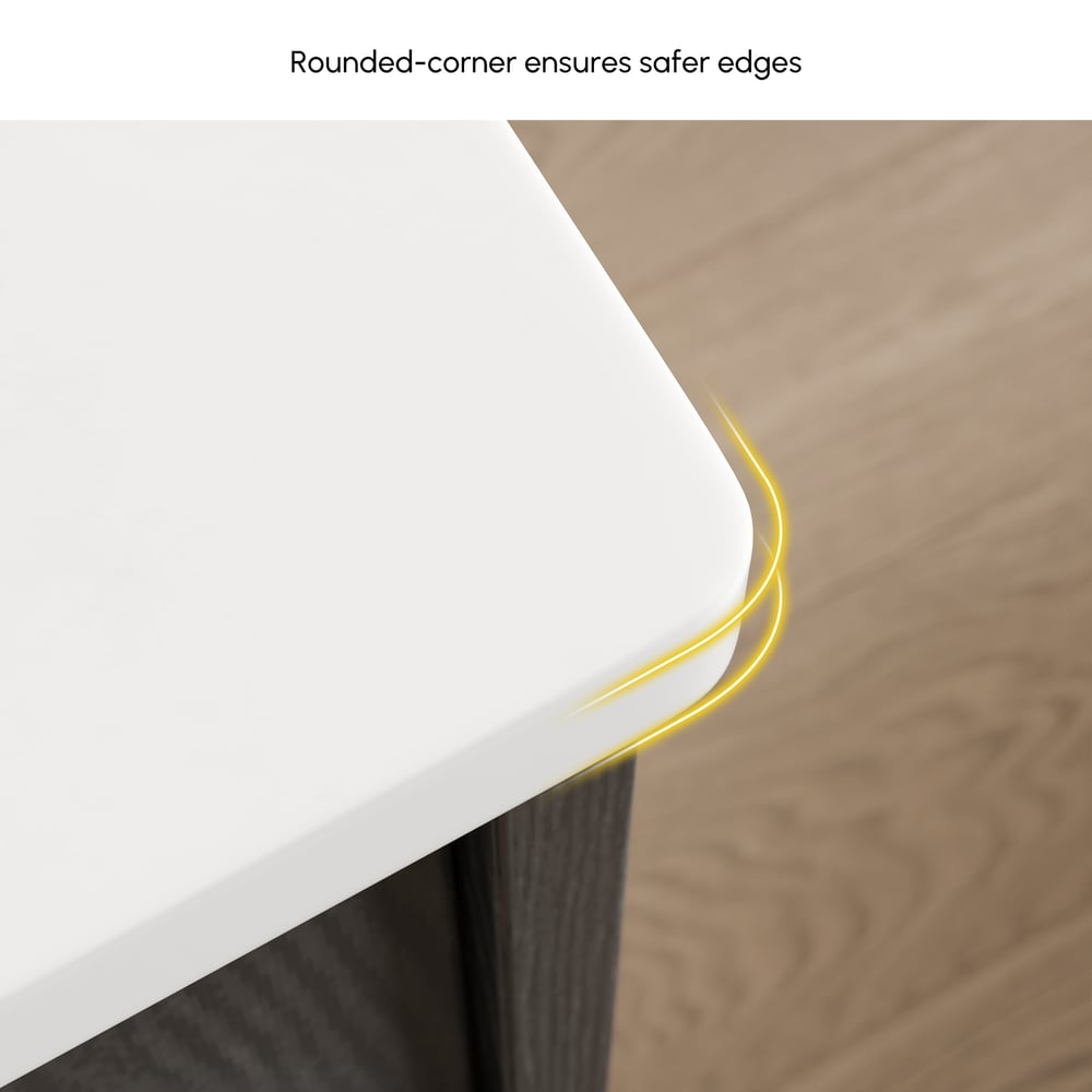 1070mm Arune Black Bathroom Vanity with Arched Glass Doors, Drawers and Light window image