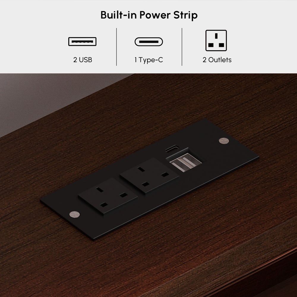 Modern Makeup Vanity Set with Lighted Mirror & Charging Station & Jewelry Storage window image