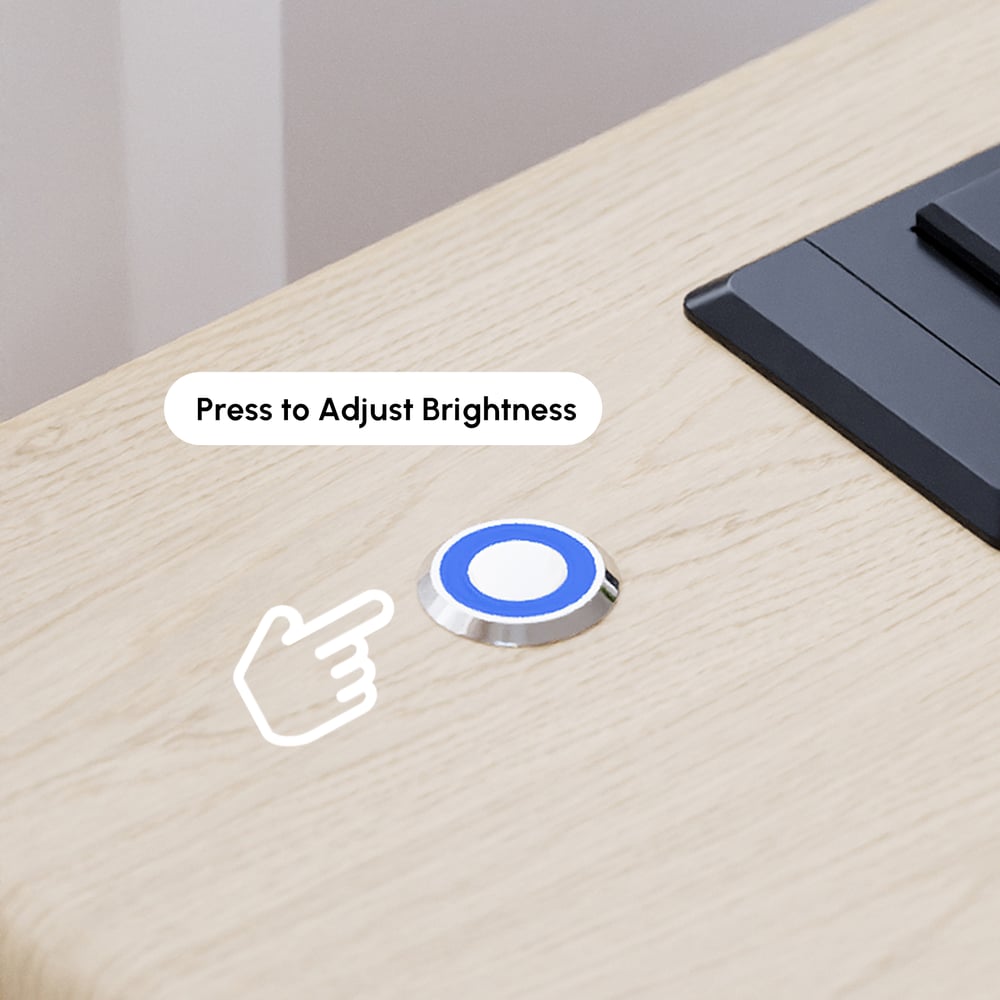 Conjunto de toucador de maquiagem inteligente Lumio 1200 mm, penteadeira retrátil com espelho e luzes Imagem da janela