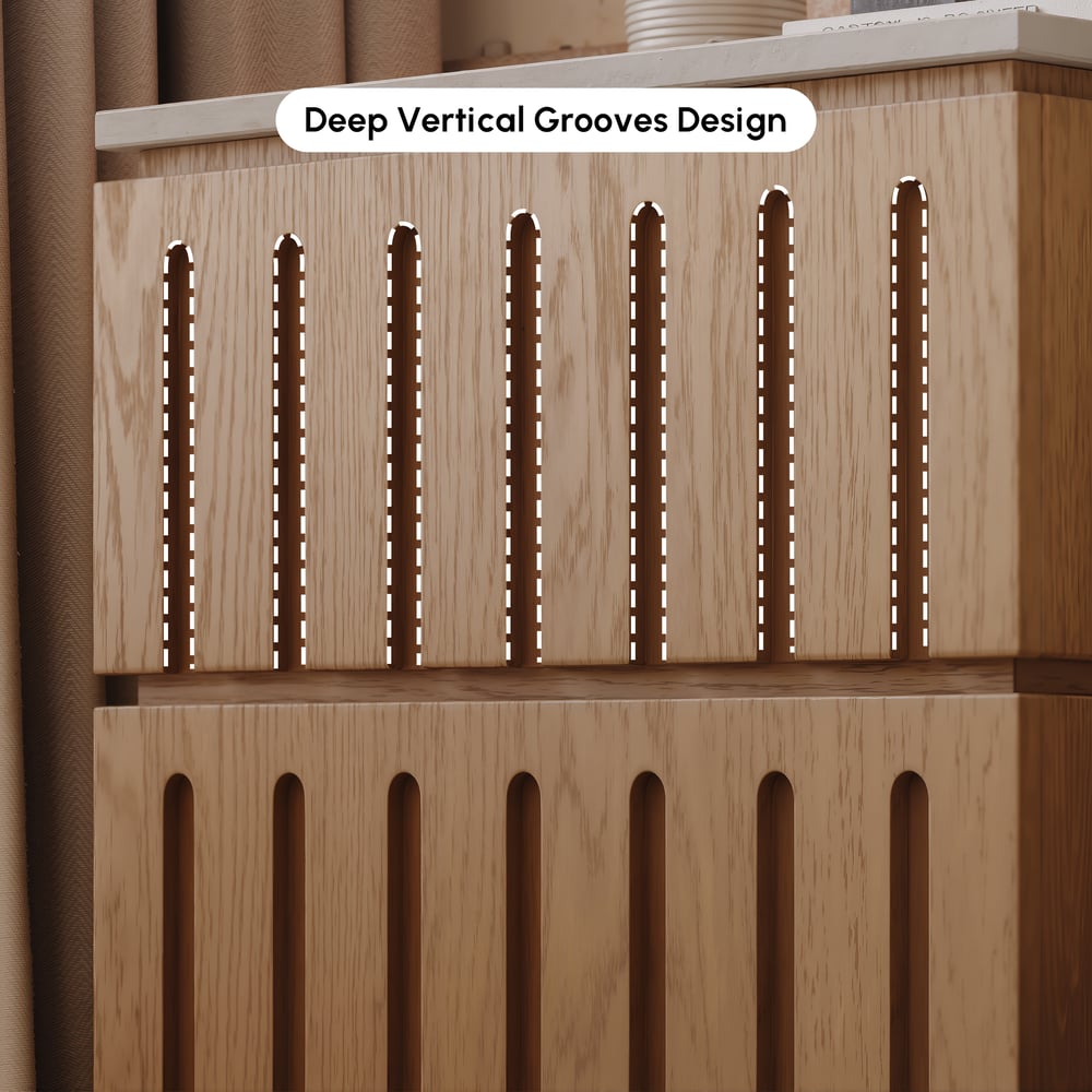 Modern Solid Wood King Upholstered Bed & 2 Drawer Ash Wood Nightstand Set window image