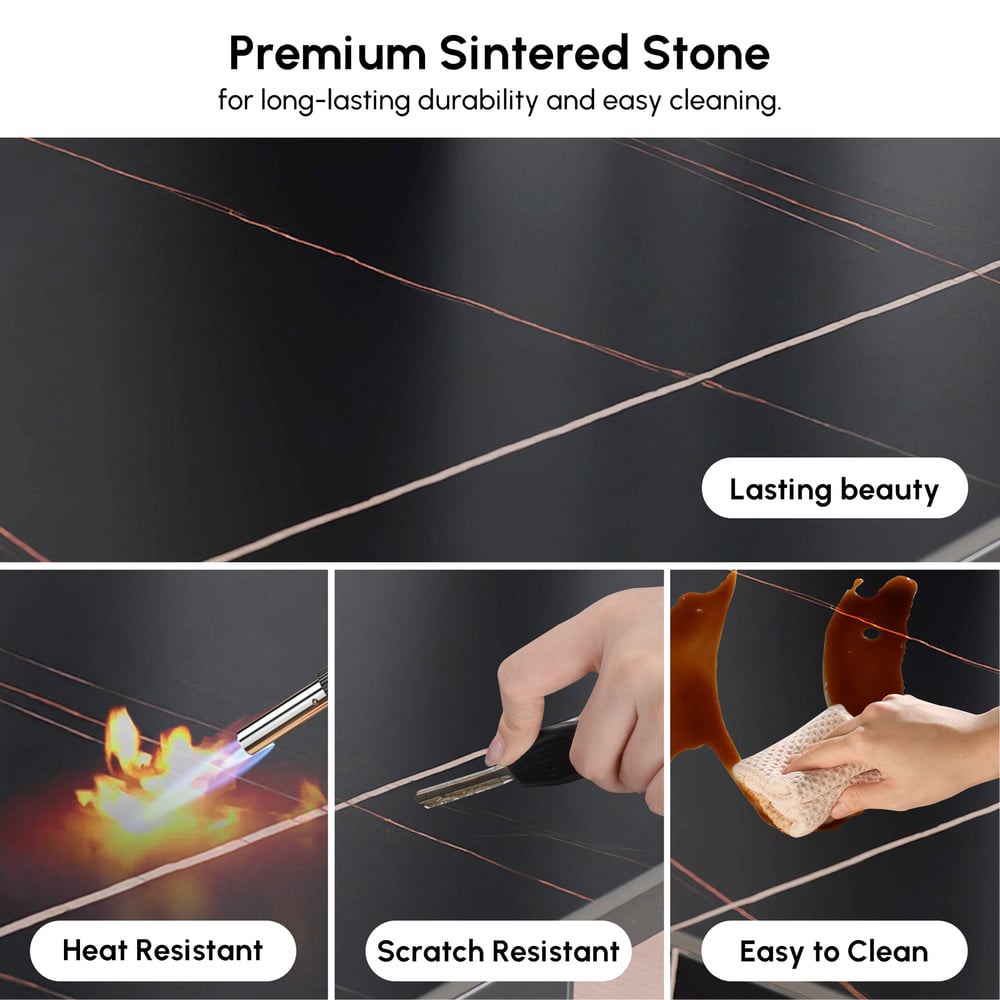 87" Sintered Stone Top Electric Fireplace TV Stand with Remote Control and Storage window image