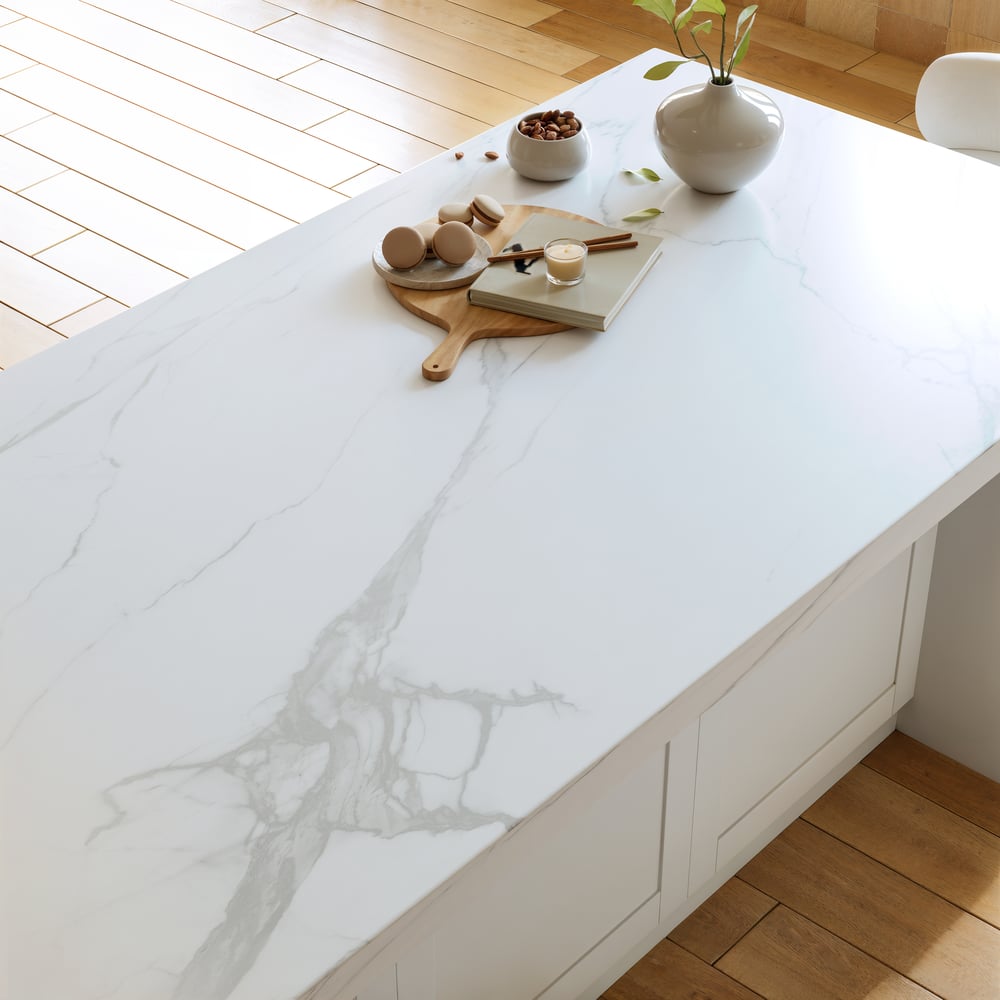 Grand îlot de cuisine blanc de 1830 mm avec armoire de cuisine moderne de rangement image de fenêtre