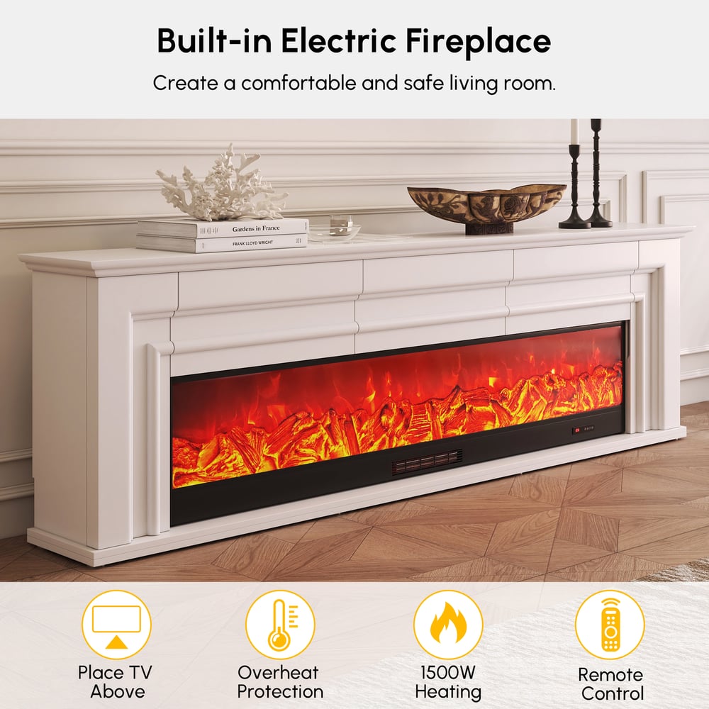 2000mm Electric Fireplace TV Stand with Remote Control window image