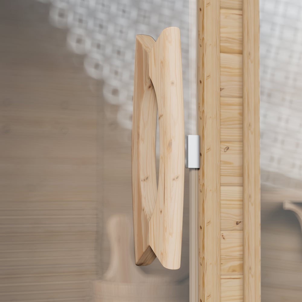 2-Person Outdoor Sauna with Electric Heater & LED Lights window image