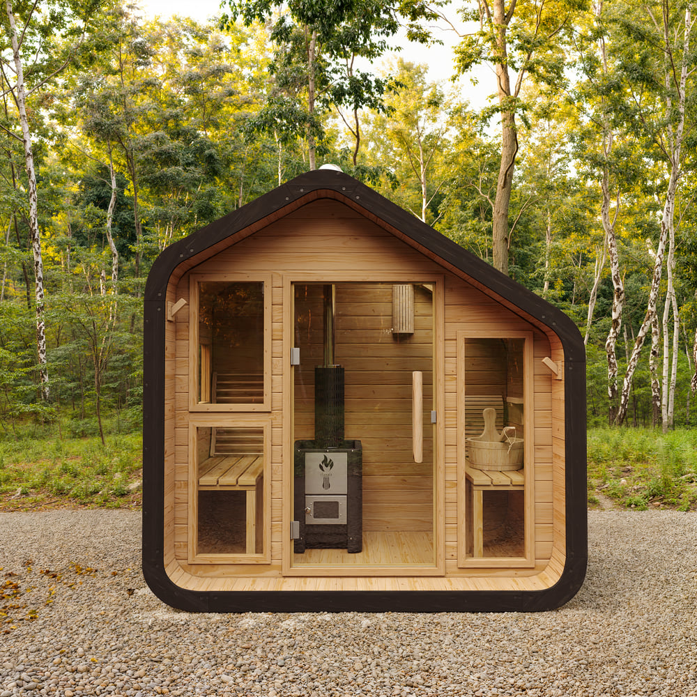 Customer Reviews for Outdoor Rustic Wooden Sauna with Front Porch Canopy for 2 Person