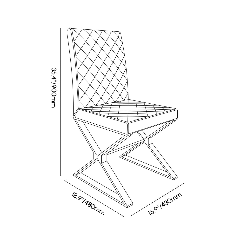 Set di 2 sedie da pranzo moderne della serie Dochic con rivestimento in pelle PU nera Immagine con pesi e dimensioni