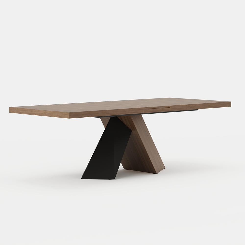 Farmhouse 200 - 240 cm Extendable Rectangular Walnut Dining Table, Seats 6–8 window image
