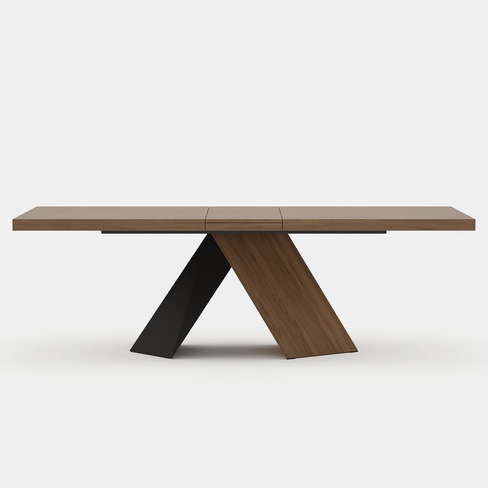 Farmhouse 200 - 240 cm Extendable Rectangular Walnut Dining Table, Seats 6–8 window image
