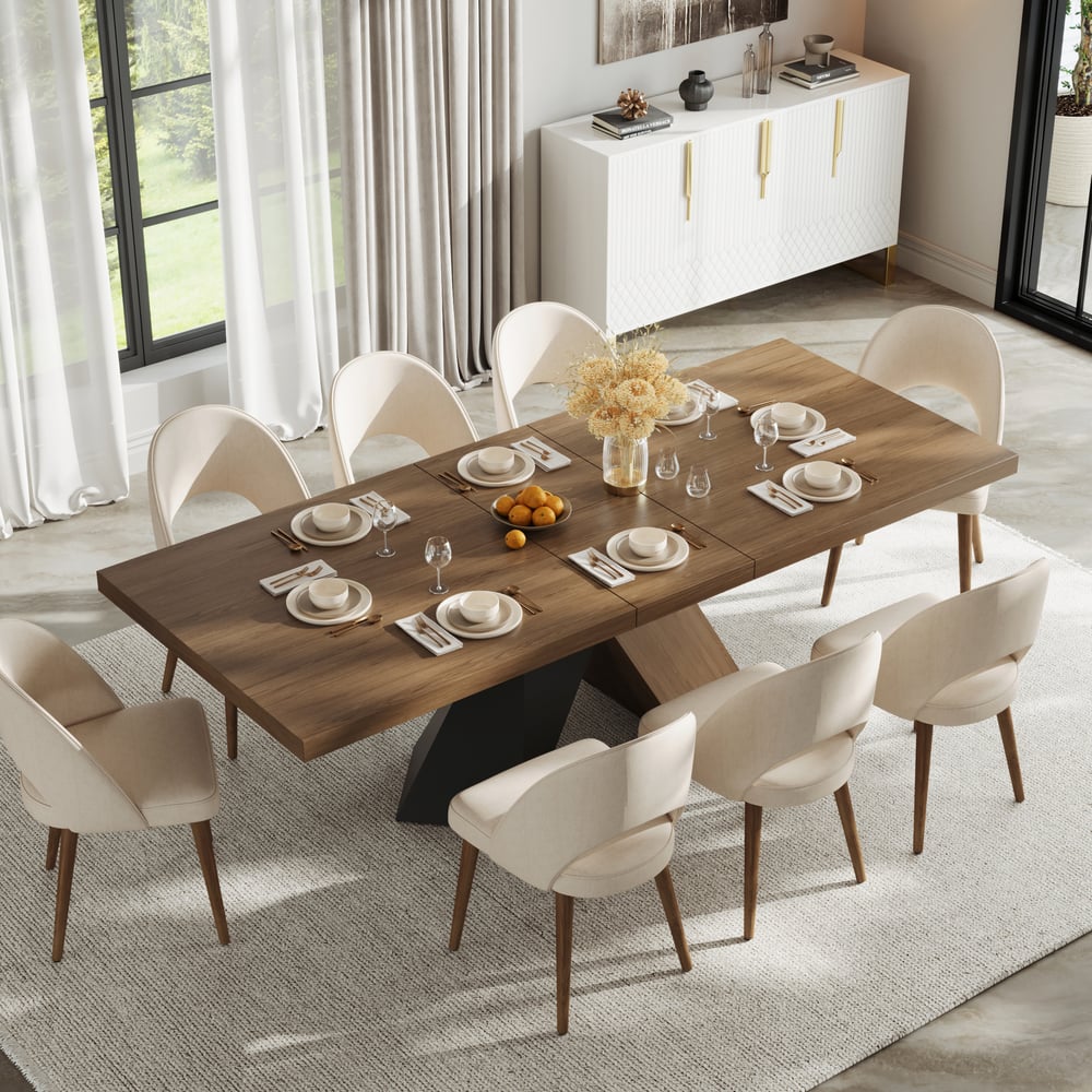 Customer Reviews for Farmhouse 200 - 240 cm Extendable Rectangular Walnut Dining Table, Seats 6–8