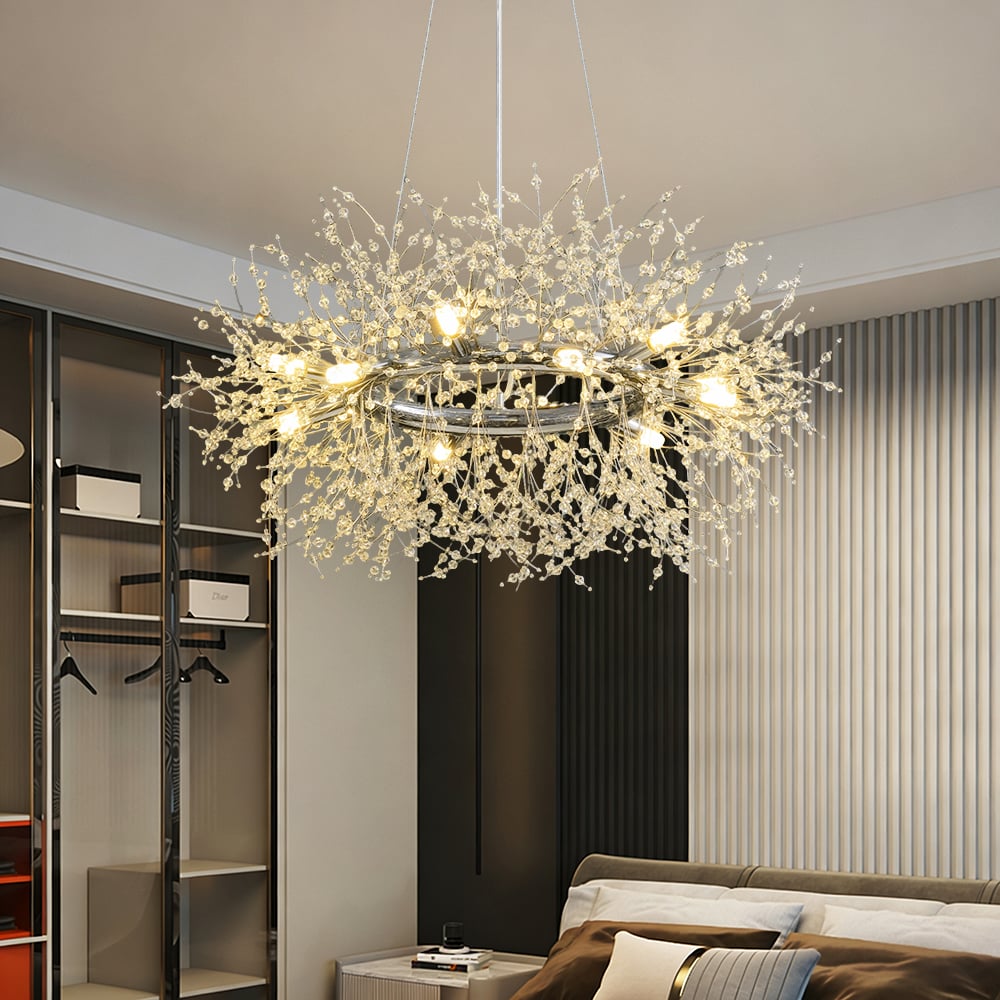 Customer Reviews for Mid Century Modern 12-Light Crystal Firework Sputnik Chandelier Pendant Ceiling Light