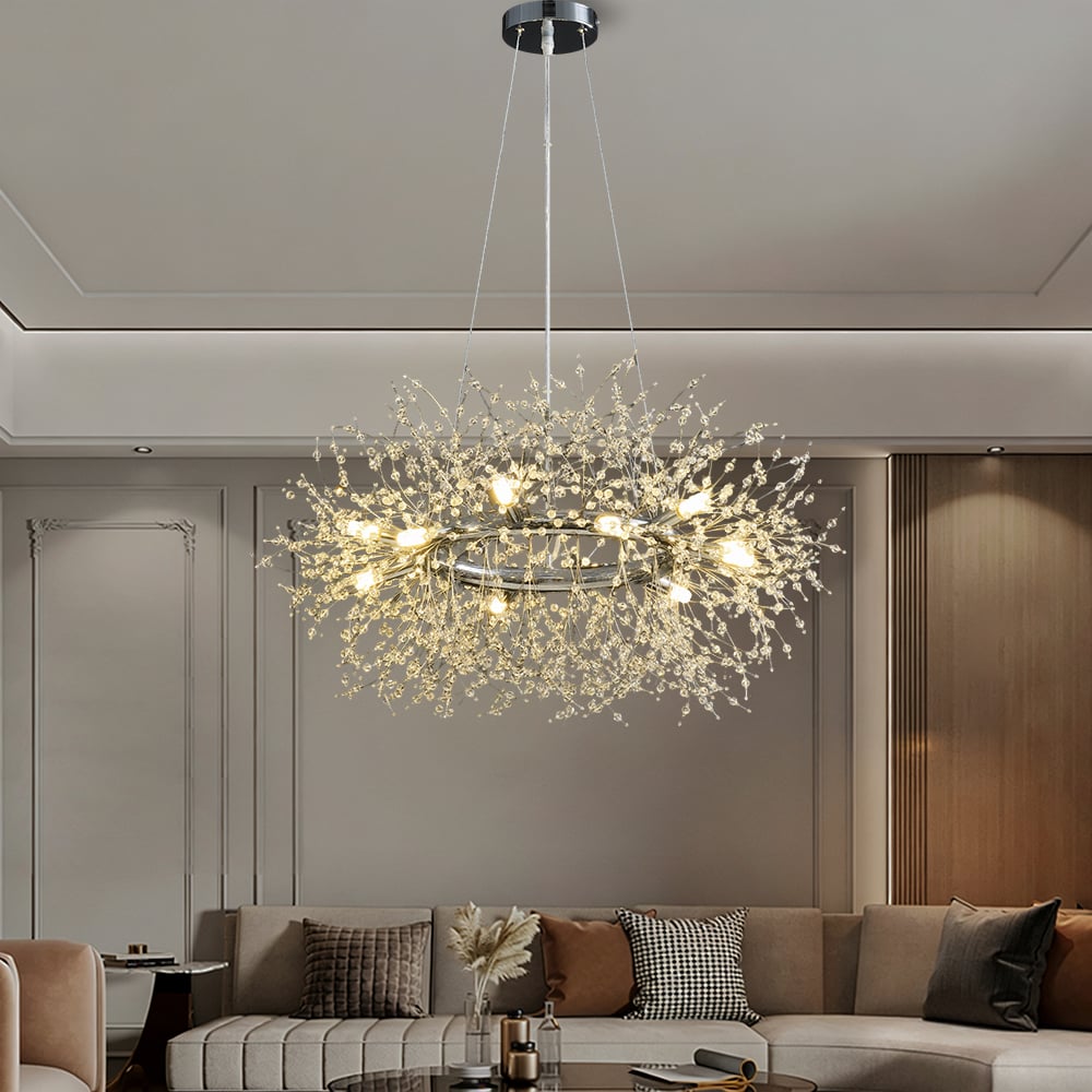 Customer Reviews for Mid Century Modern 12-Light Crystal Firework Sputnik Chandelier Pendant Ceiling Light