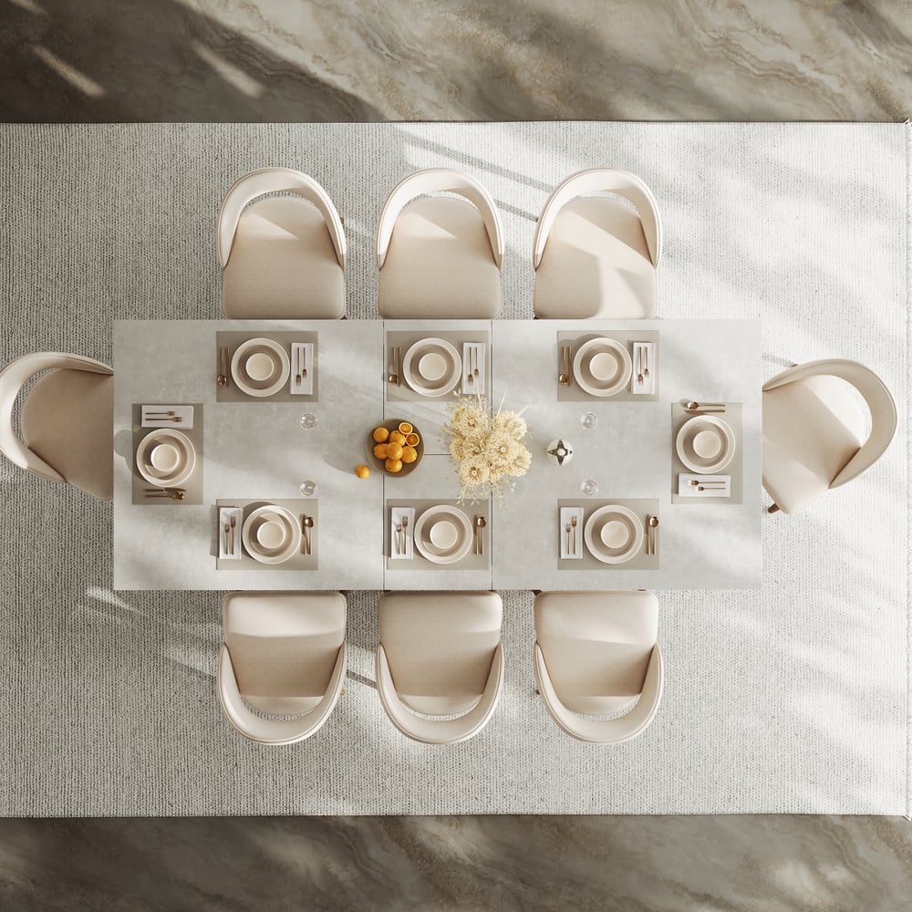 79"-94" Farmhouse Extendable Wood Dining Table Gray Seats 6-8 window image