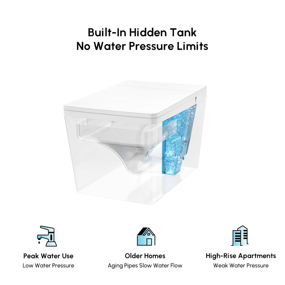 Cubera V2 Automatic Smart Bidet Toilet with Built-in Water Tank | Heated Seat window image