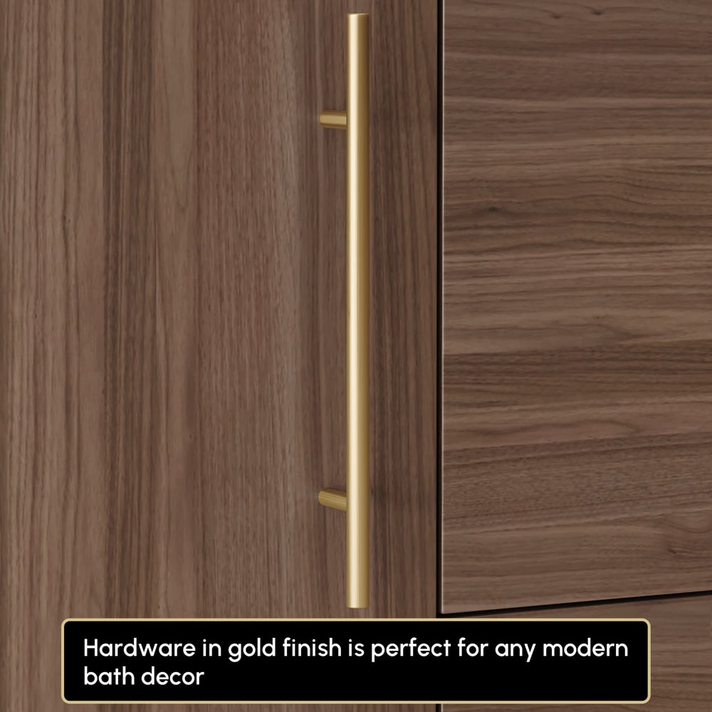 Ensemble de vanité de salle de bain moderne en noyer fritté de 990 mm image de fenêtre