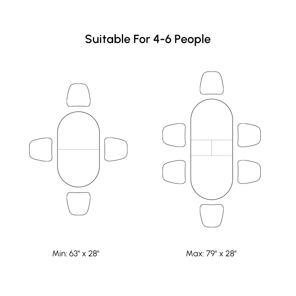 Fluve 160 - 200 cm Extendable Oval White Dining Table, Seats 4-6 weights dimensions image