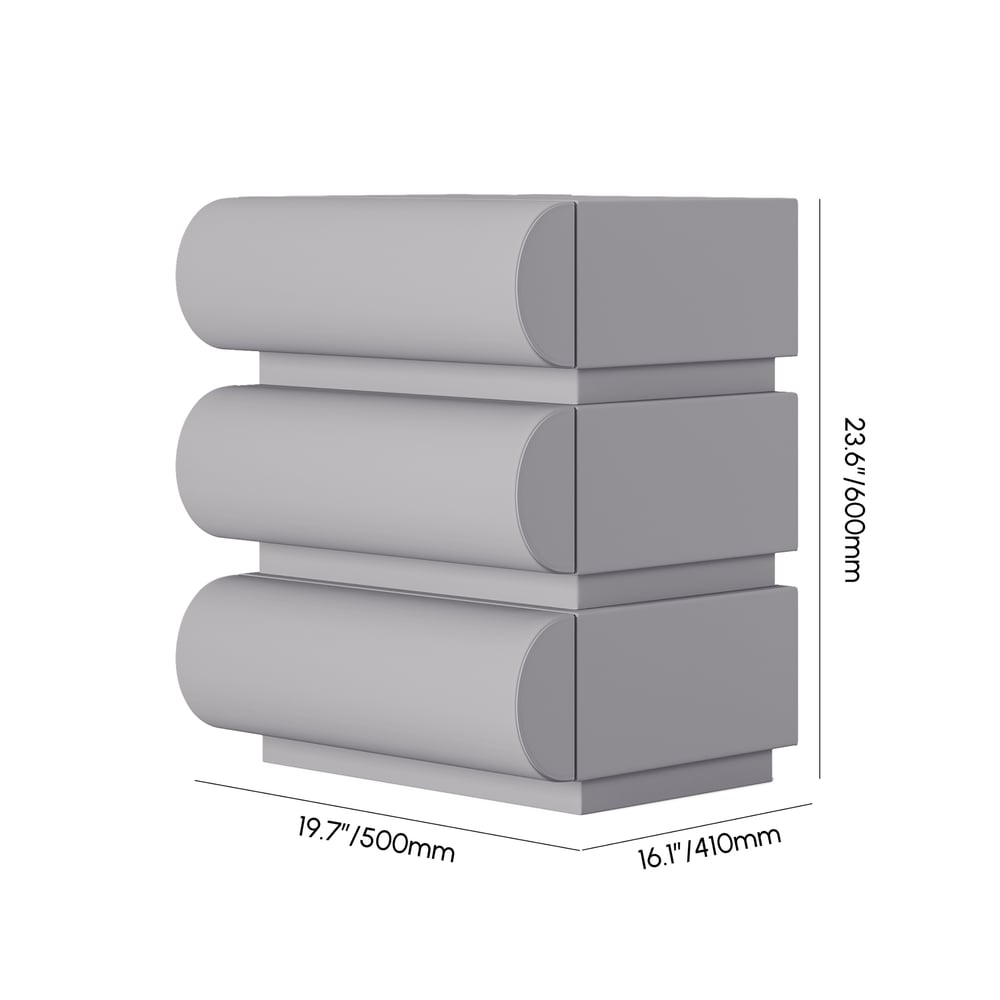 Humply Leather 3-Drawer Smart Nightstand Set of 2 weights dimensions image