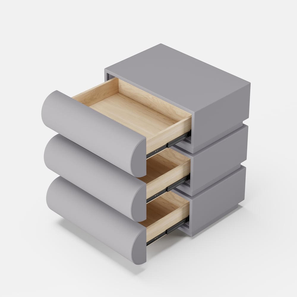 Humply Kožený 3-zásuvkový inteligentní noční stolek obrázek okna