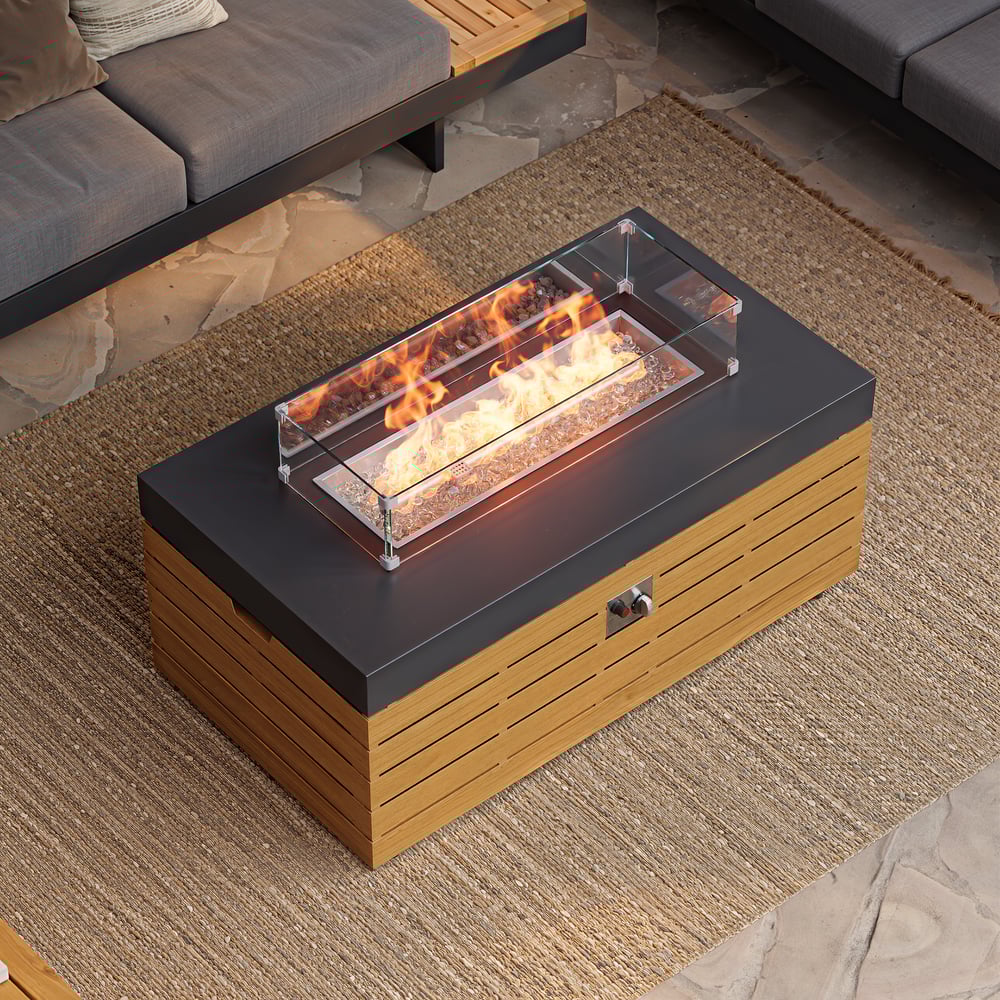 Axis 47.2" Smokeless Metal Propane Fire Pit Table with Lid Cover for Outdoor Patio window image