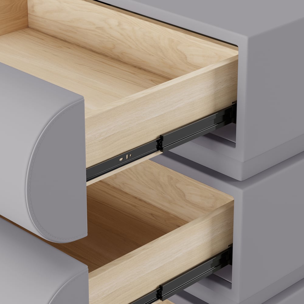 Humply Leather 3-Drawer Smart Nightstand Set of 2 window image