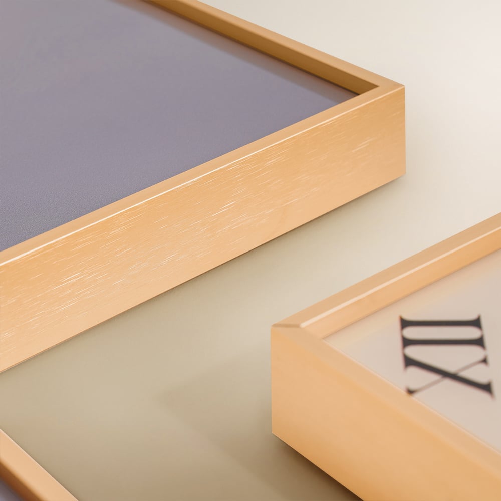 3Pcs Modern Geometric Wall Clock Decor Set Canvas Painting Wall Clocks with Gold Frame window image