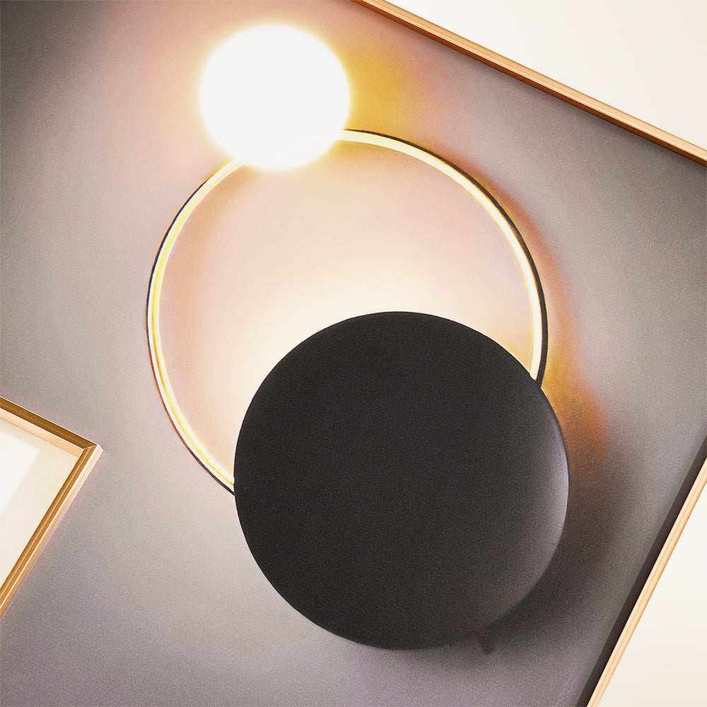 3Pcs Modern Geometric Wall Clock Decor Set Canvas Painting Wall Clocks with Gold Frame window image